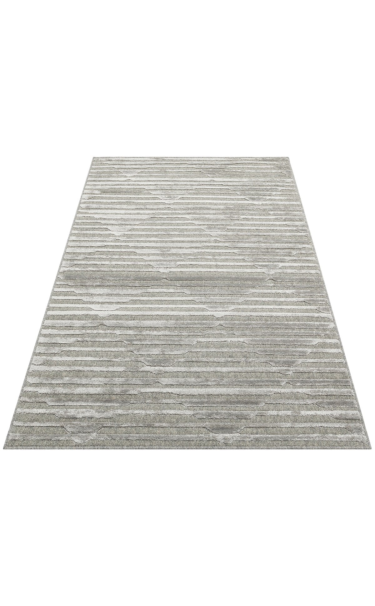 ZENITH ZNT 02 GREY Yüksek Alçak Dokulu Naturel Yün ve Viskon Modern Dokuma Halı