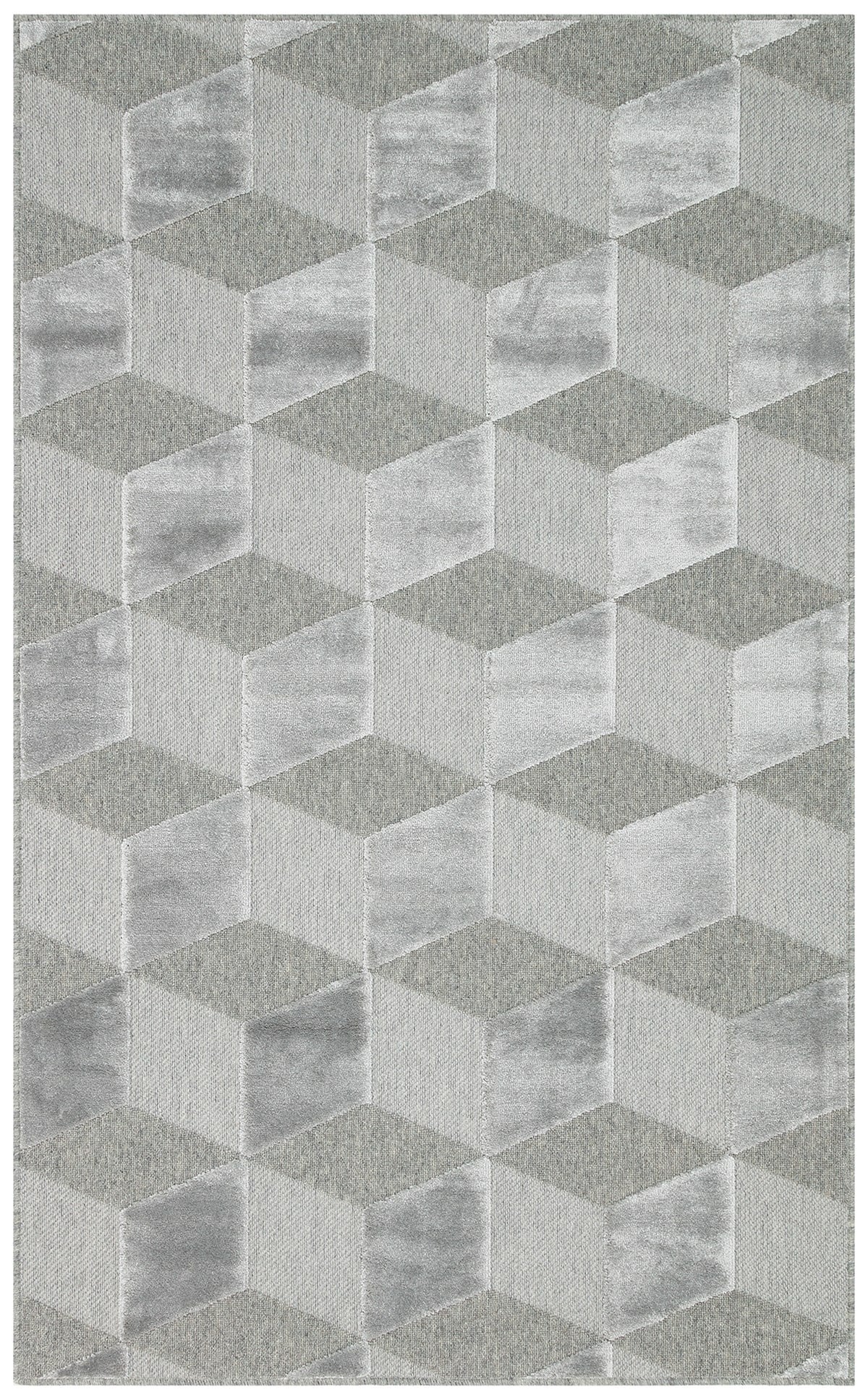 ZENITH ZNT 05 GREY Yüksek Alçak Dokulu Naturel Yün ve Viskon Modern Dokuma Halı