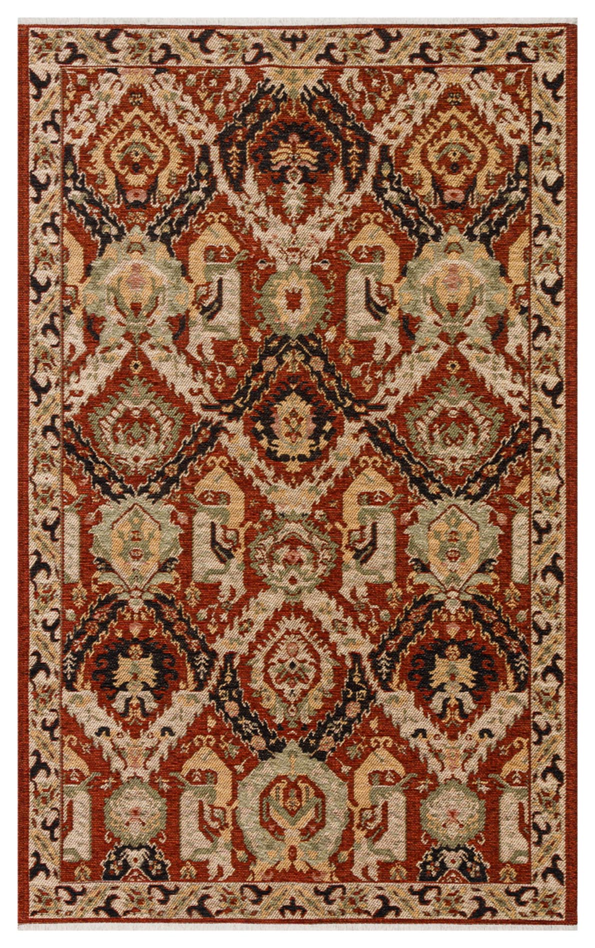 ANADOLU KILIM AND 11 MULTY  Geleneksel Anadolu Motifli Yıkanabilir Kaymaz Tabanlı Şönil Dokuma Halı