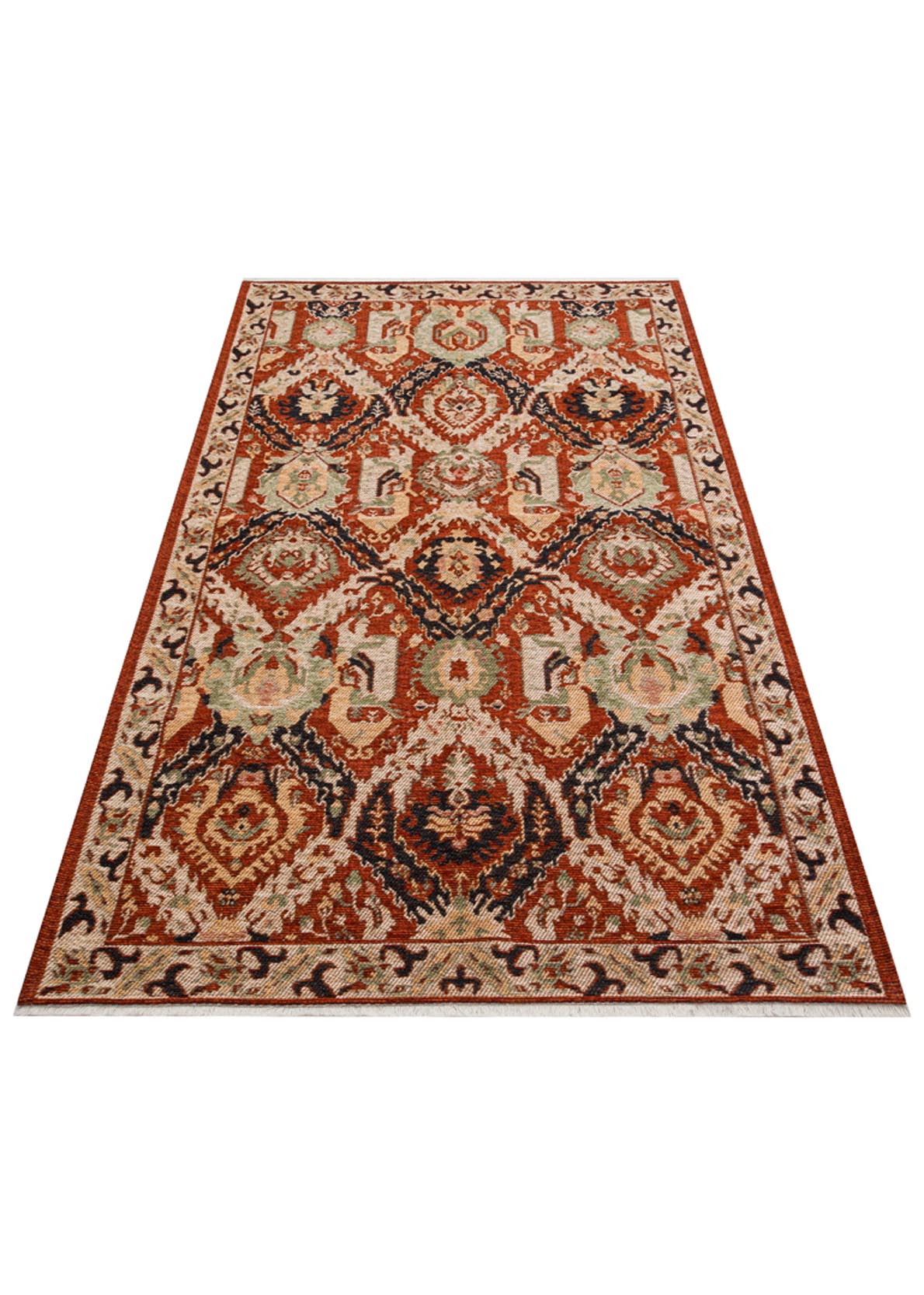 ANADOLU KILIM AND 11 MULTY  Geleneksel Anadolu Motifli Yıkanabilir Kaymaz Tabanlı Şönil Dokuma Halı