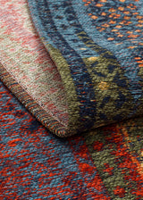 ANADOLU KILIM AND 13 MULTY  Geleneksel Anadolu Motifli Yıkanabilir Kaymaz Tabanlı Şönil Dokuma Halı