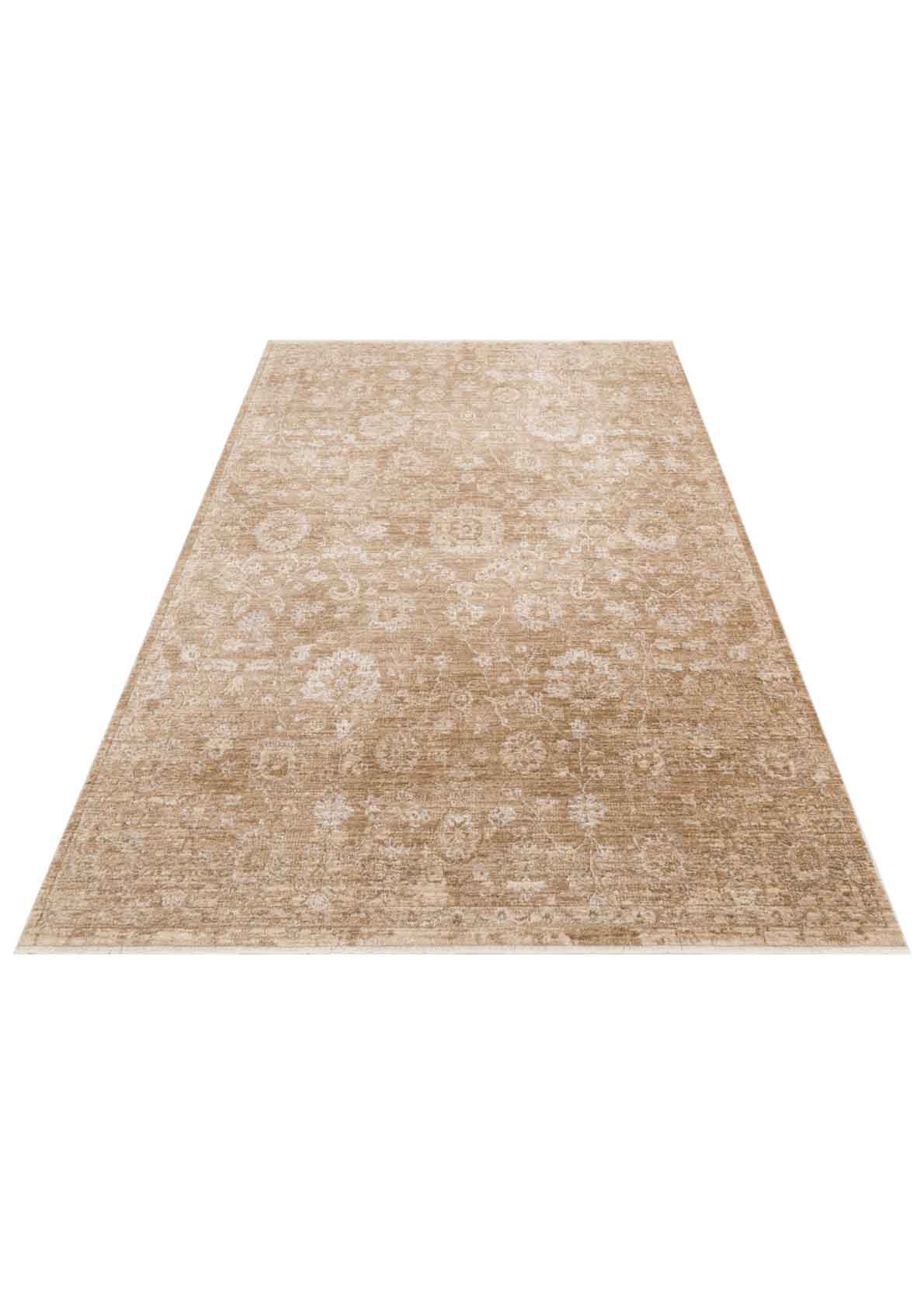 AJMER JM 01 BEIGE  Özel Yumuşak Tuşeli Tonsürton Vintage Makine Halısı