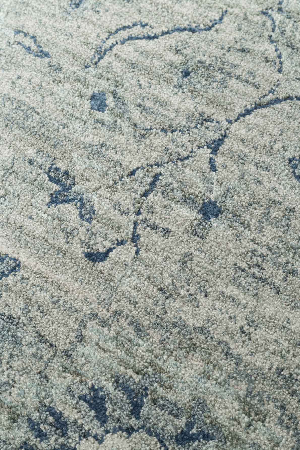 AJMER JM 01 BLUE  Özel Yumuşak Tuşeli Tonsürton Vintage Makine Halısı