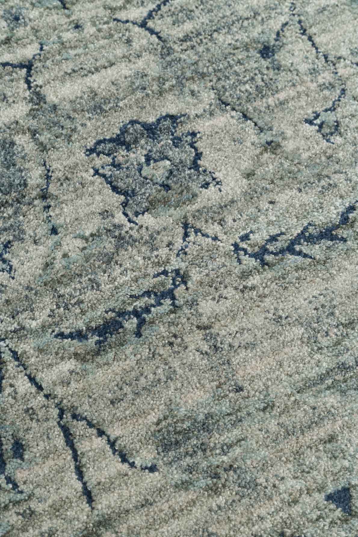 AJMER JM 01 BLUE  Özel Yumuşak Tuşeli Tonsürton Vintage Makine Halısı