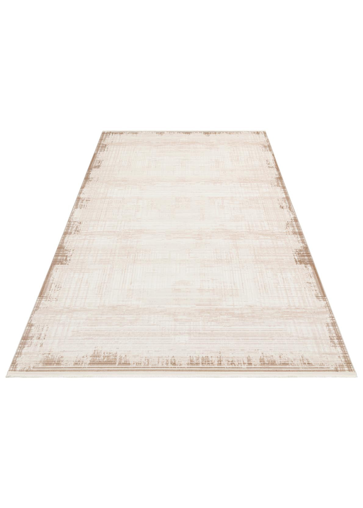 PERA PERA 01 BEIGE  Yıkanabilir Modern Desenli Kaymaz Tabanlı Akrilik Makine Halısı
