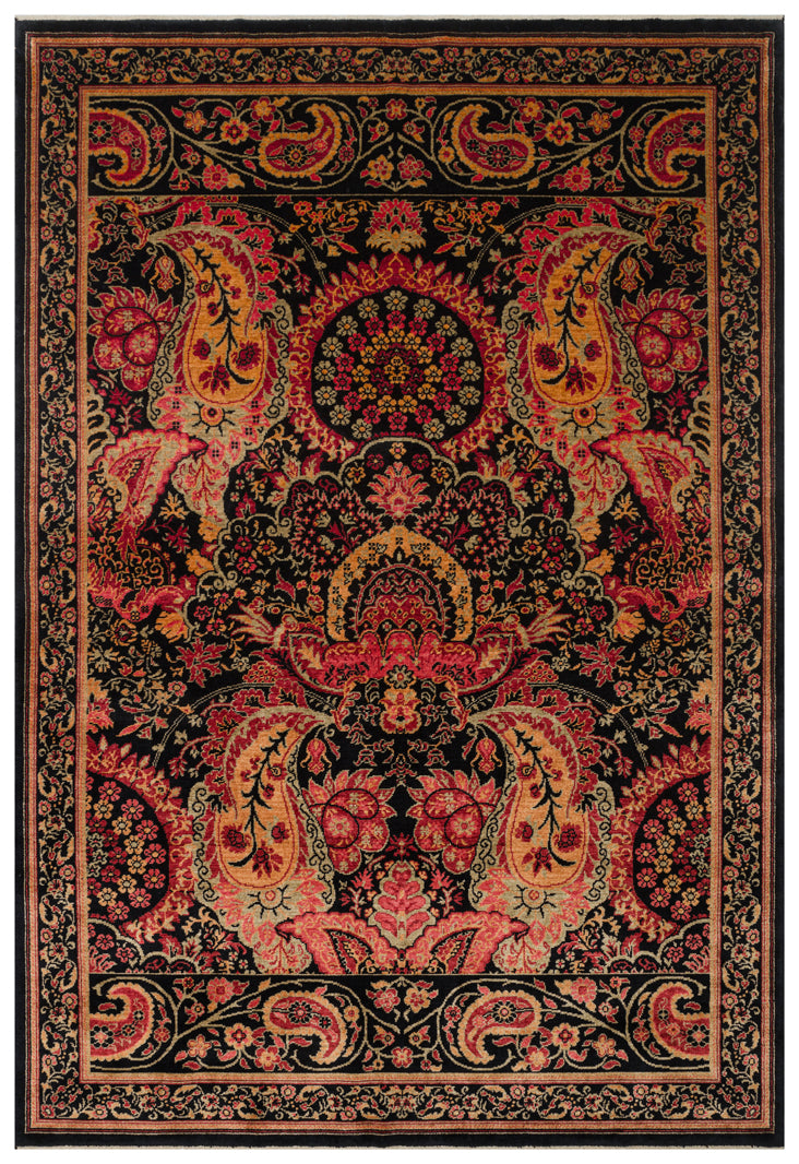 ZARA ZR 24 BLACK RED Otantik Desenli Özel Hav Vermeyen ve Kolay Temizlenebilir Tensel Kullanılarak El Emeği ile Özel Tezgahlarda Üretilen Modern Uşak Halısı