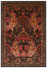 ZARA ZR 24 BLACK RED Otantik Desenli Özel Hav Vermeyen ve Kolay Temizlenebilir Tensel Kullanılarak El Emeği ile Özel Tezgahlarda Üretilen Modern Uşak Halısı