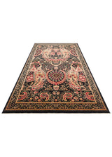 ZARA ZR 24 BLACK RED Otantik Desenli Özel Hav Vermeyen ve Kolay Temizlenebilir Tensel Kullanılarak El Emeği ile Özel Tezgahlarda Üretilen Modern Uşak Halısı