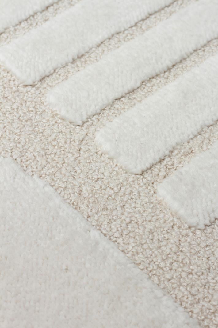 ADEL ADL 02 CREAM  Yüksek Alçak Dokulu Yumuşak Tuşeli Modern Makine Halısı