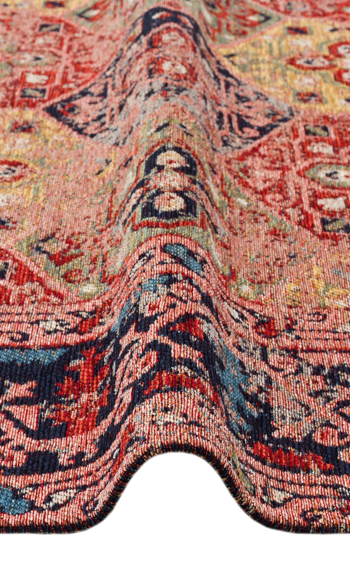 ANADOLU KILIM AND 01 MULTY  Geleneksel Anadolu Motifli Yıkanabilir Kaymaz Tabanlı Şönil Dokuma Halı