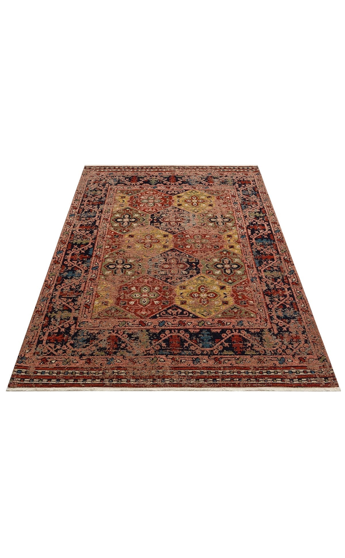ANADOLU KILIM AND 01 MULTY  Geleneksel Anadolu Motifli Yıkanabilir Kaymaz Tabanlı Şönil Dokuma Halı