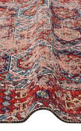 ANADOLU KILIM AND 03 MULTY  Geleneksel Anadolu Motifli Yıkanabilir Kaymaz Tabanlı Şönil Dokuma Halı