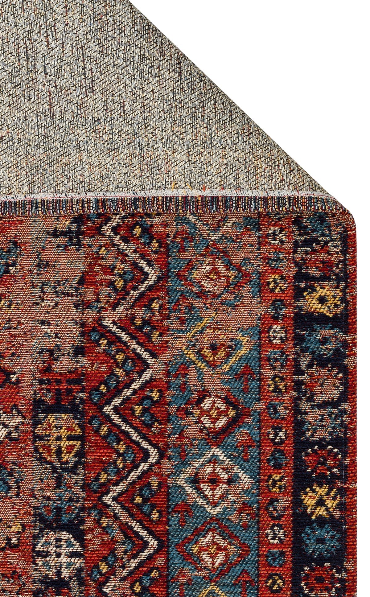 ANADOLU KILIM AND 04 MULTY  Geleneksel Anadolu Motifli Yıkanabilir Kaymaz Tabanlı Şönil Dokuma Halı