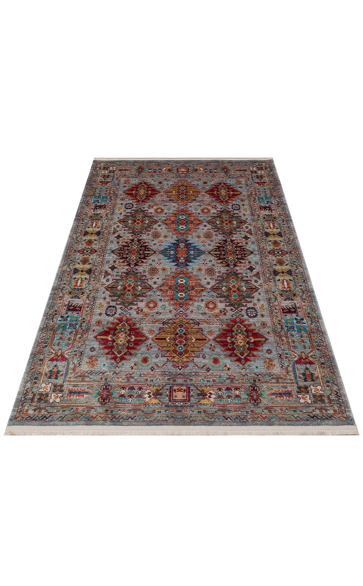 ANTIQUE ATK 06 AQUA  Kolay kullanımlı Kaymaz Karabağ ve Antik Desenlere Sahip Yıkanabilir Makine Halısı