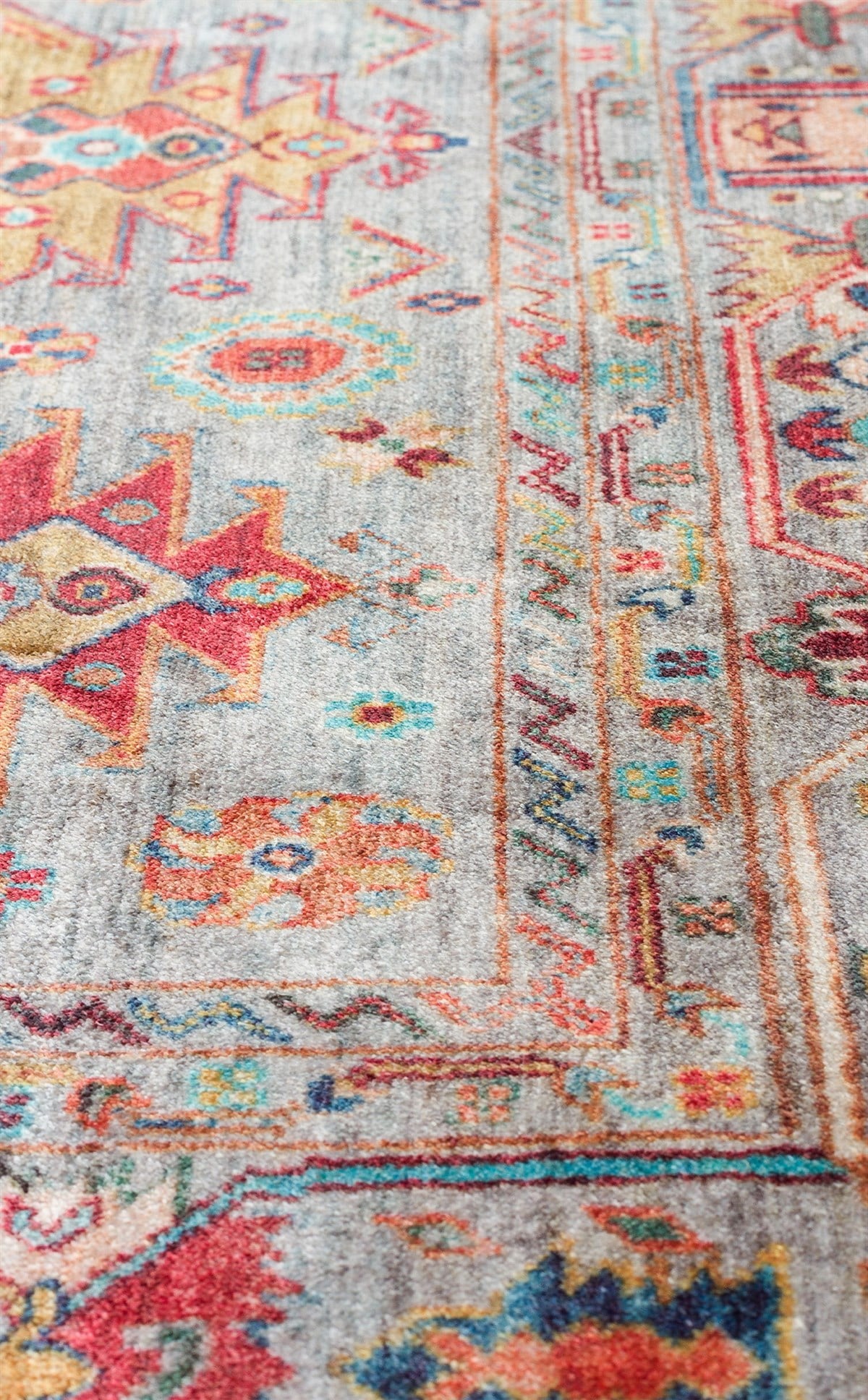 ANTIQUE ATK 06 AQUA  Kolay kullanımlı Kaymaz Karabağ ve Antik Desenlere Sahip Yıkanabilir Makine Halısı