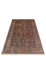 ANTIQUE ATK 07 OLIVE  Kolay kullanımlı Kaymaz Karabağ ve Antik Desenlere Sahip Yıkanabilir Makine Halısı