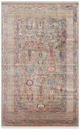 ANTIQUE ATK 07 OLIVE  Kolay kullanımlı Kaymaz Karabağ ve Antik Desenlere Sahip Yıkanabilir Makine Halısı