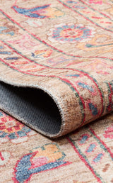 ANTIQUE ATK 08 BEIGE  Kolay kullanımlı Kaymaz Karabağ ve Antik Desenlere Sahip Yıkanabilir Makine Halısı
