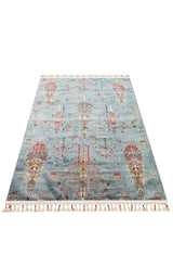 ANTIQUE ATK 09 AQUA  Kolay kullanımlı Kaymaz Karabağ ve Antik Desenlere Sahip Yıkanabilir Makine Halısı