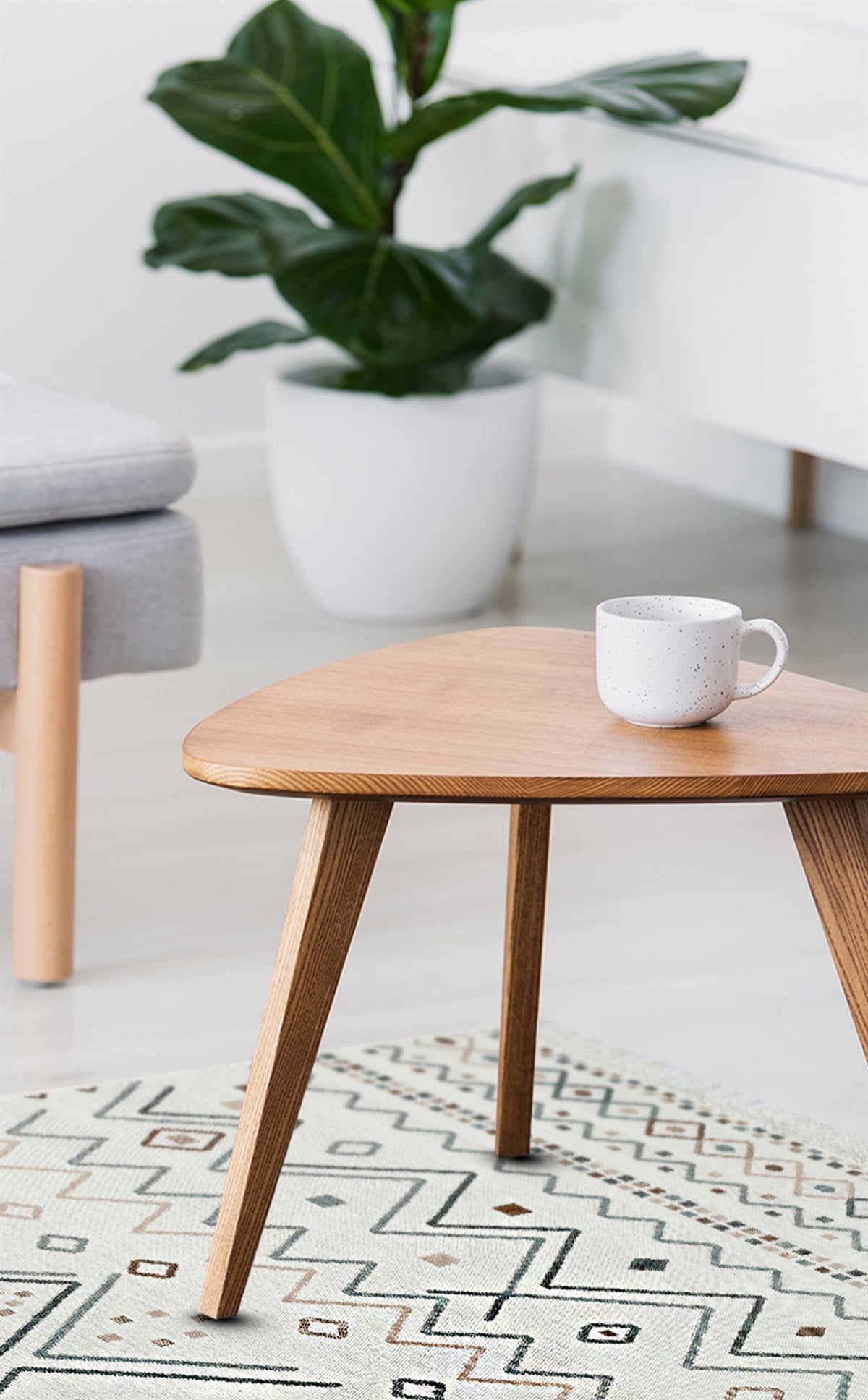 ARYA AR 05 BEIGE BLUE  Yıkanabilir Çift Taraflı Modern Desenli Dokuma Kilim