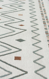 ARYA AR 05 BEIGE BLUE  Yıkanabilir Çift Taraflı Modern Desenli Dokuma Kilim