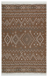 ARYA AR 05 BEIGE BLUE  Yıkanabilir Çift Taraflı Modern Desenli Dokuma Kilim