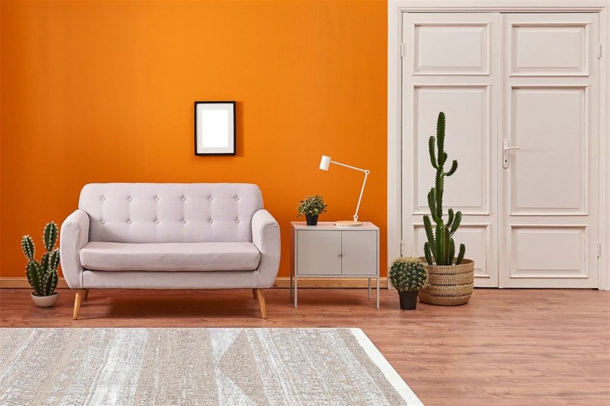 ARYA AR 06 NATURAL  Yıkanabilir Çift Taraflı Modern Desenli Dokuma Kilim