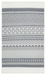 ARYA AR 07 GREY  Yıkanabilir Çift Taraflı Modern Desenli Dokuma Kilim