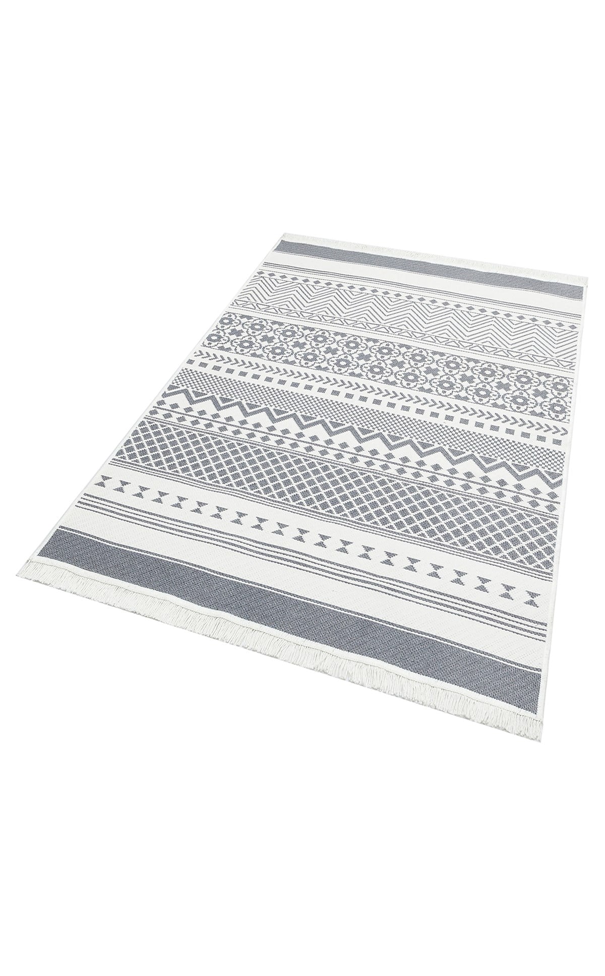 ARYA AR 07 GREY  Yıkanabilir Çift Taraflı Modern Desenli Dokuma Kilim