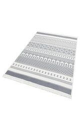 ARYA AR 07 GREY  Yıkanabilir Çift Taraflı Modern Desenli Dokuma Kilim