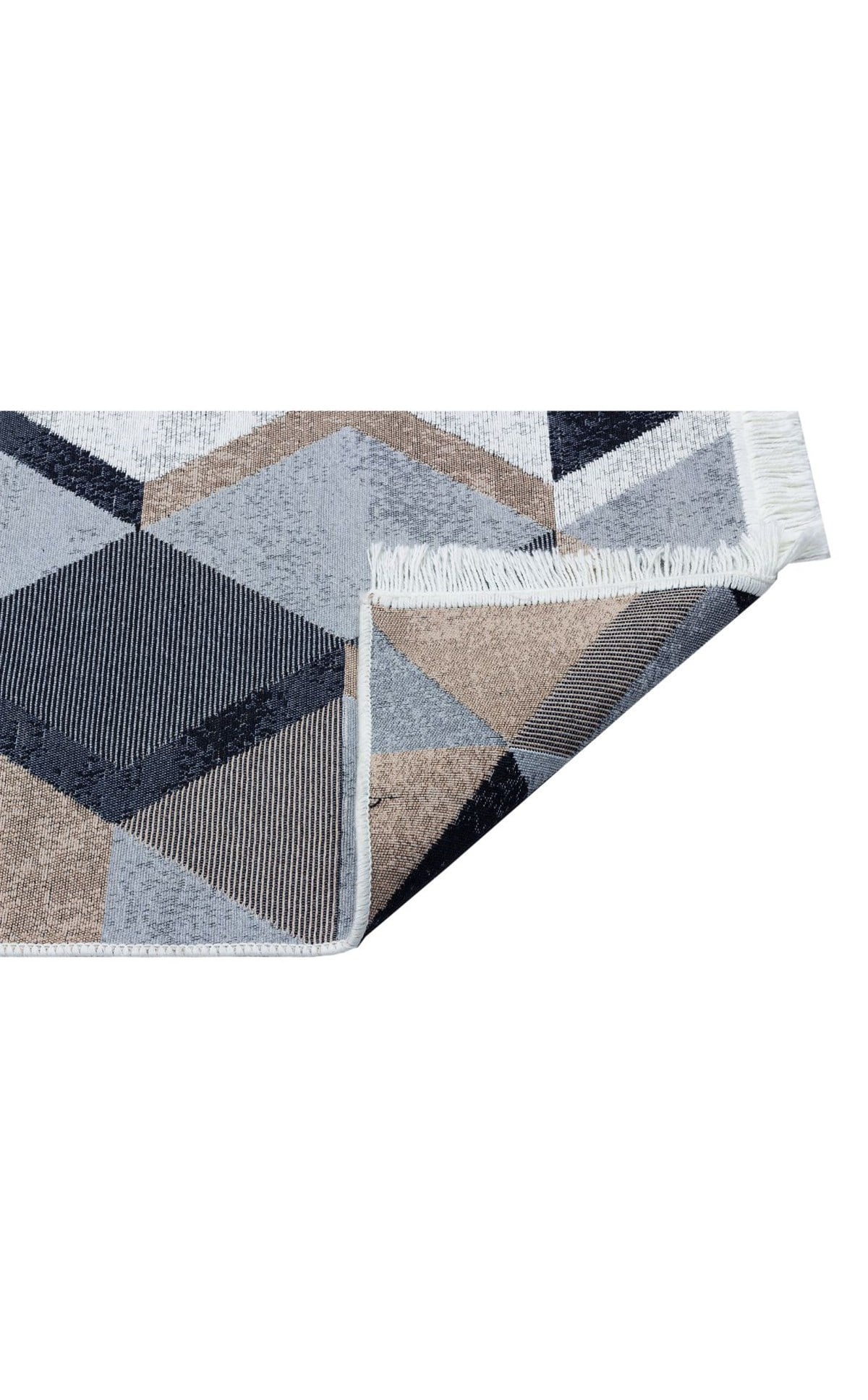 ARYA AR 10 BEIGE BLACK  Yıkanabilir Çift Taraflı Modern Desenli Dokuma Kilim