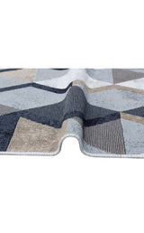 ARYA AR 10 BEIGE BLACK  Yıkanabilir Çift Taraflı Modern Desenli Dokuma Kilim