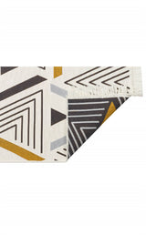 ARYA AR 18 YELLOW GREY  Yıkanabilir Çift Taraflı Modern Desenli Dokuma Kilim