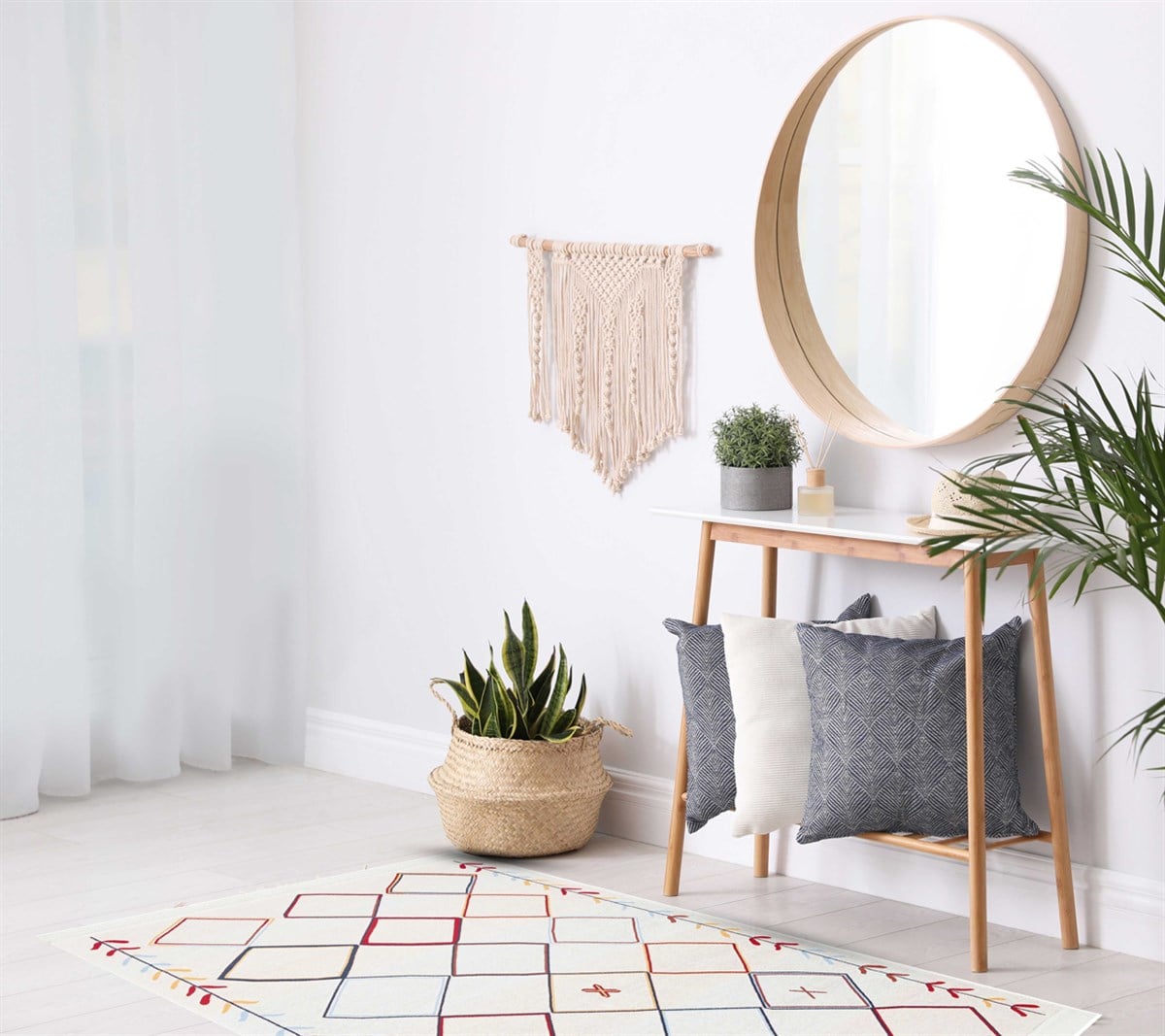 ARYA AR 21 MULTY  Yıkanabilir Çift Taraflı Modern Desenli Dokuma Kilim