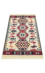 ARYA AR 30 RED  Yıkanabilir Çift Taraflı Modern Desenli Dokuma Kilim