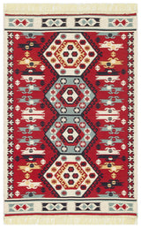 ARYA AR 30 RED  Yıkanabilir Çift Taraflı Modern Desenli Dokuma Kilim