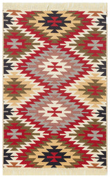 ARYA AR 33 RED  Yıkanabilir Çift Taraflı Modern Desenli Dokuma Kilim