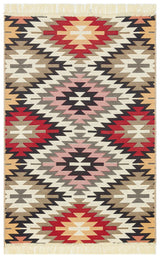 ARYA AR 33 RED  Yıkanabilir Çift Taraflı Modern Desenli Dokuma Kilim