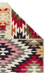 ARYA AR 33 RED  Yıkanabilir Çift Taraflı Modern Desenli Dokuma Kilim