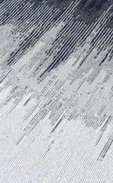 ARYA AR 40 BLACK WHITE  Yıkanabilir Çift Taraflı Modern Desenli Dokuma Kilim