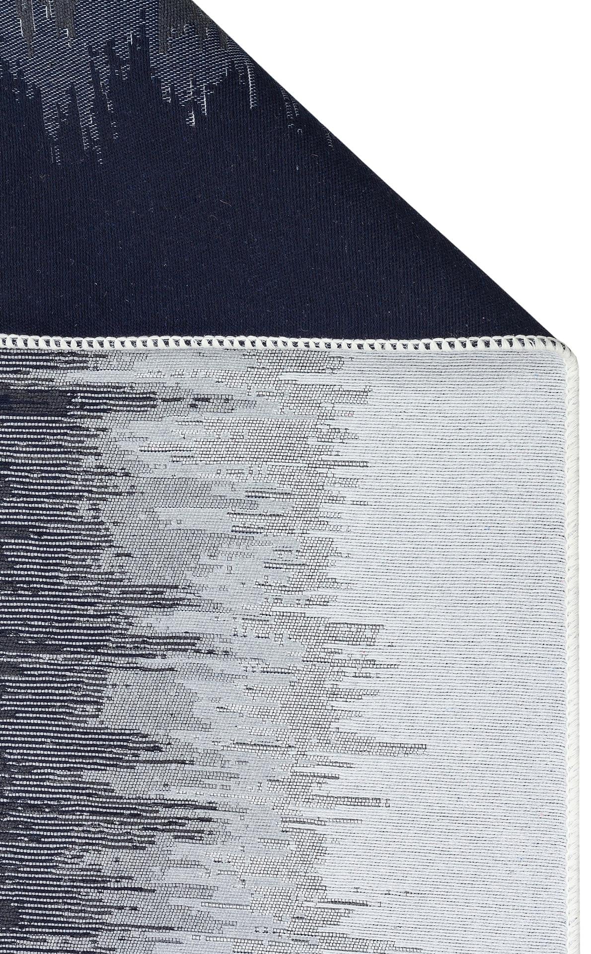 ARYA AR 40 BLACK WHITE  Yıkanabilir Çift Taraflı Modern Desenli Dokuma Kilim