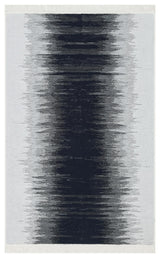 ARYA AR 40 BLACK WHITE  Yıkanabilir Çift Taraflı Modern Desenli Dokuma Kilim