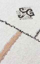 ARYA AR 41 CREAM BLACK  Yıkanabilir Çift Taraflı Modern Desenli Dokuma Kilim