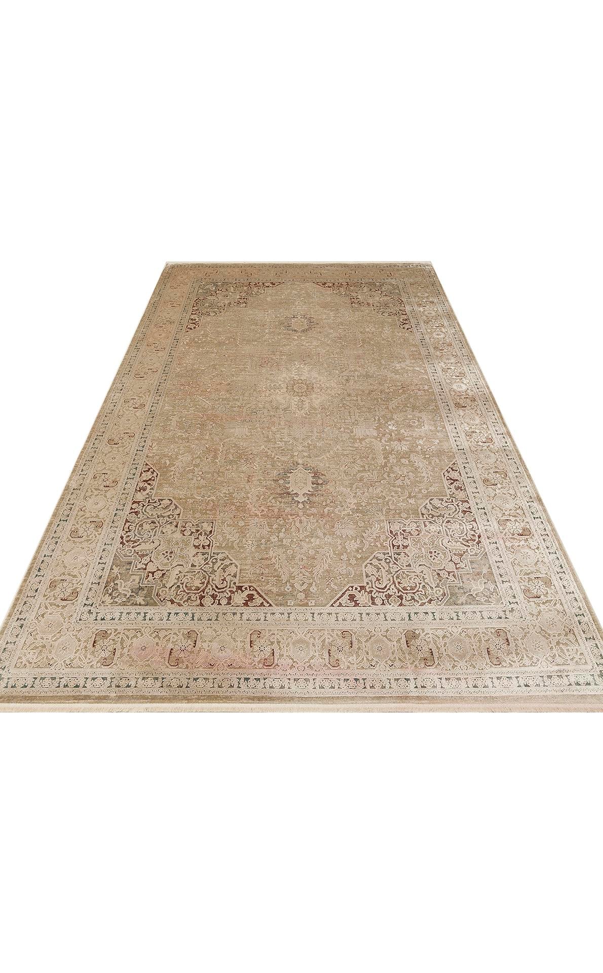 BABIL BBL 02 BEIGE  Yumuşak Dokulu Vintage Esintilere Sahip Over-dyed Sık Dokuma Salon Halısı