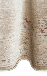 BABIL BBL 02 BEIGE  Yumuşak Dokulu Vintage Esintilere Sahip Over-dyed Sık Dokuma Salon Halısı