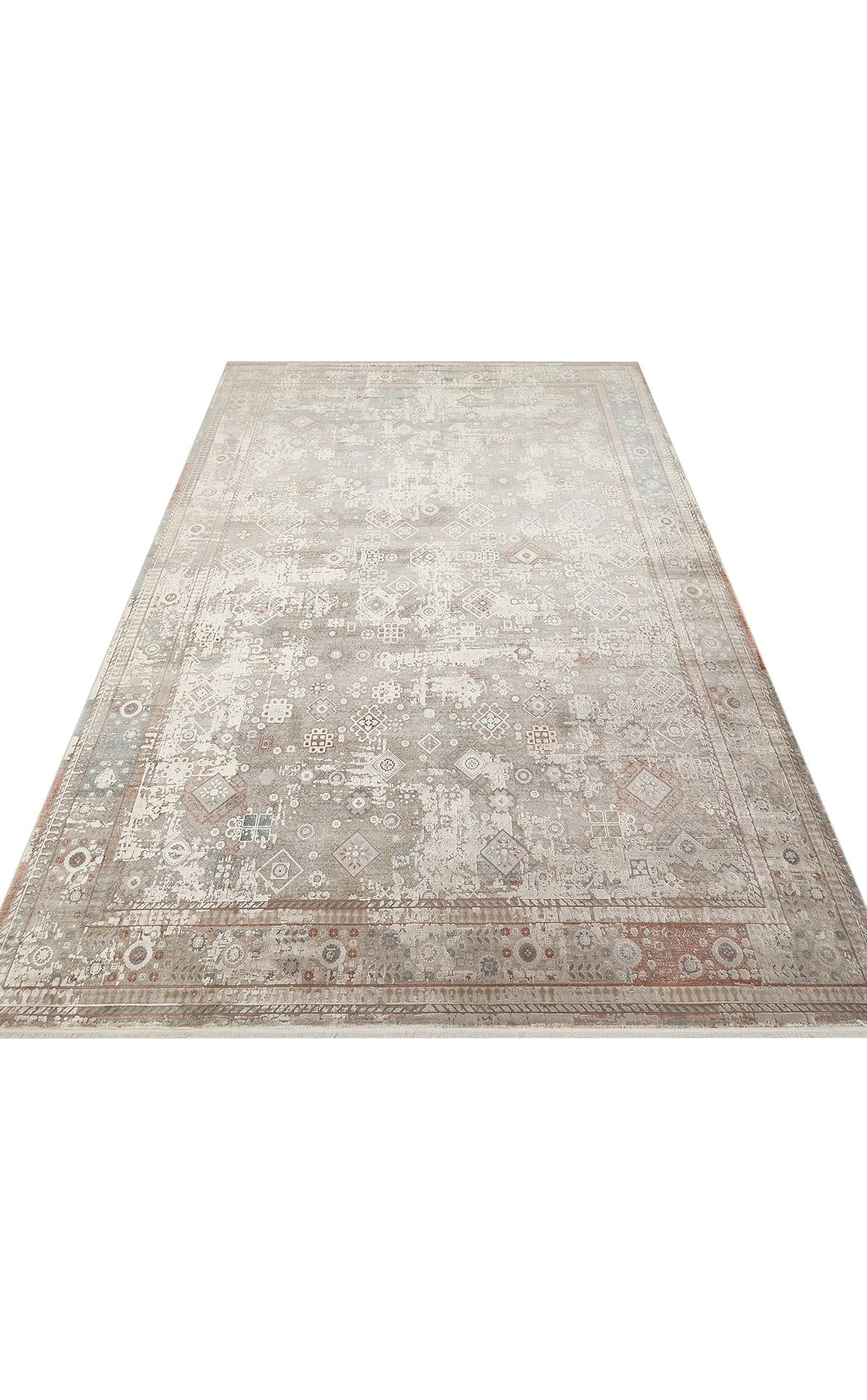 BABIL BBL 03 GREY  Yumuşak Dokulu Vintage Esintilere Sahip Over-dyed Sık Dokuma Salon Halısı