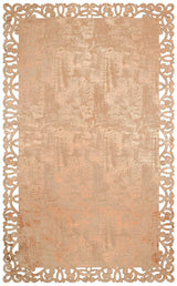 BIANCA BNC 05 BEIGE COPPER  Klasik Ve Modern İşleme ve Oymaya Sahip Parlak Bordürlü Suni Deri Halı