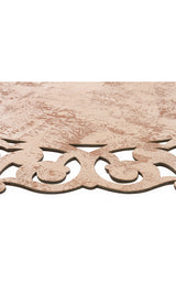 BIANCA BNC 05 BEIGE COPPER Q  Klasik Ve Modern İşleme ve Oymaya Sahip Parlak Bordürlü Suni Deri Halı