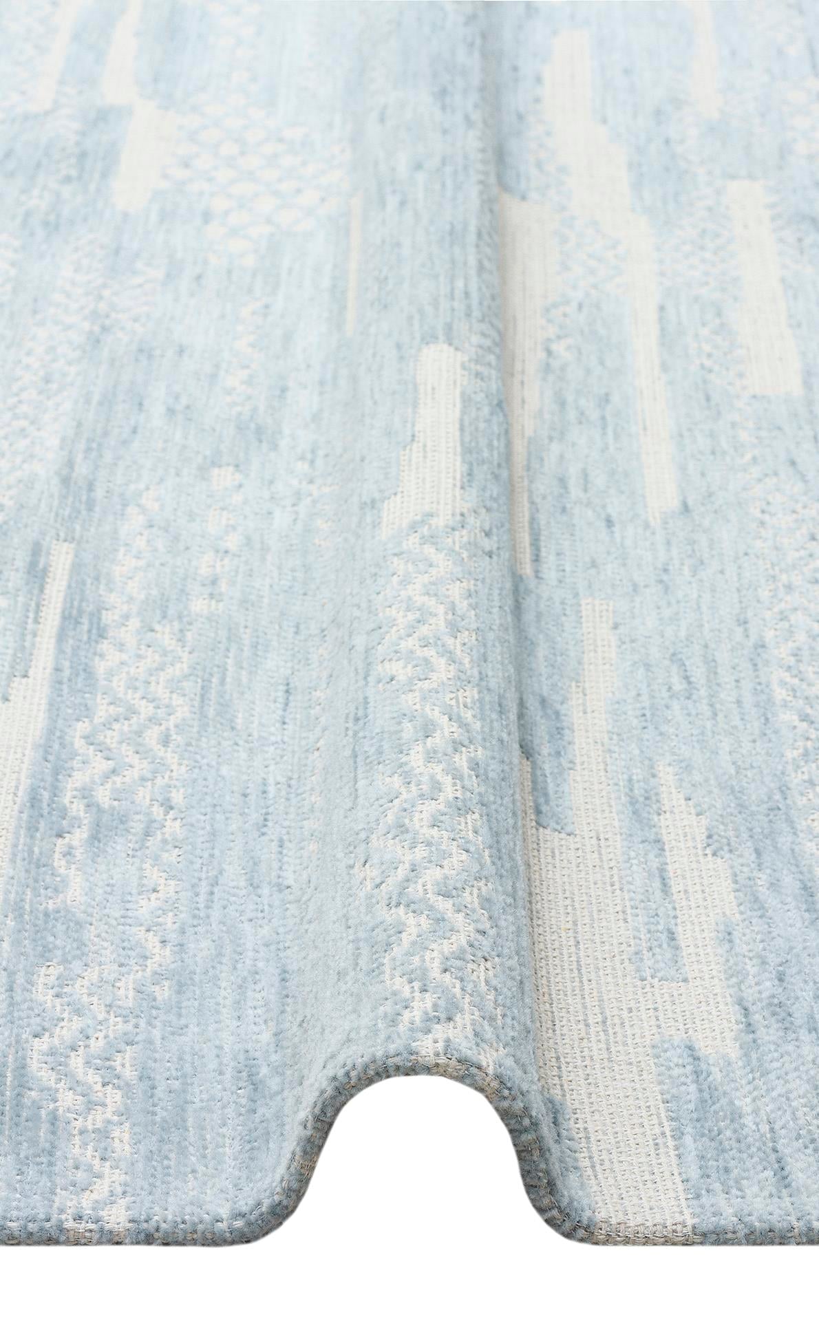 BIGA BG 01 BLUE  Hav Toz Vermez Kaymaz Tabanlı İnce Dokuma Modern Halı