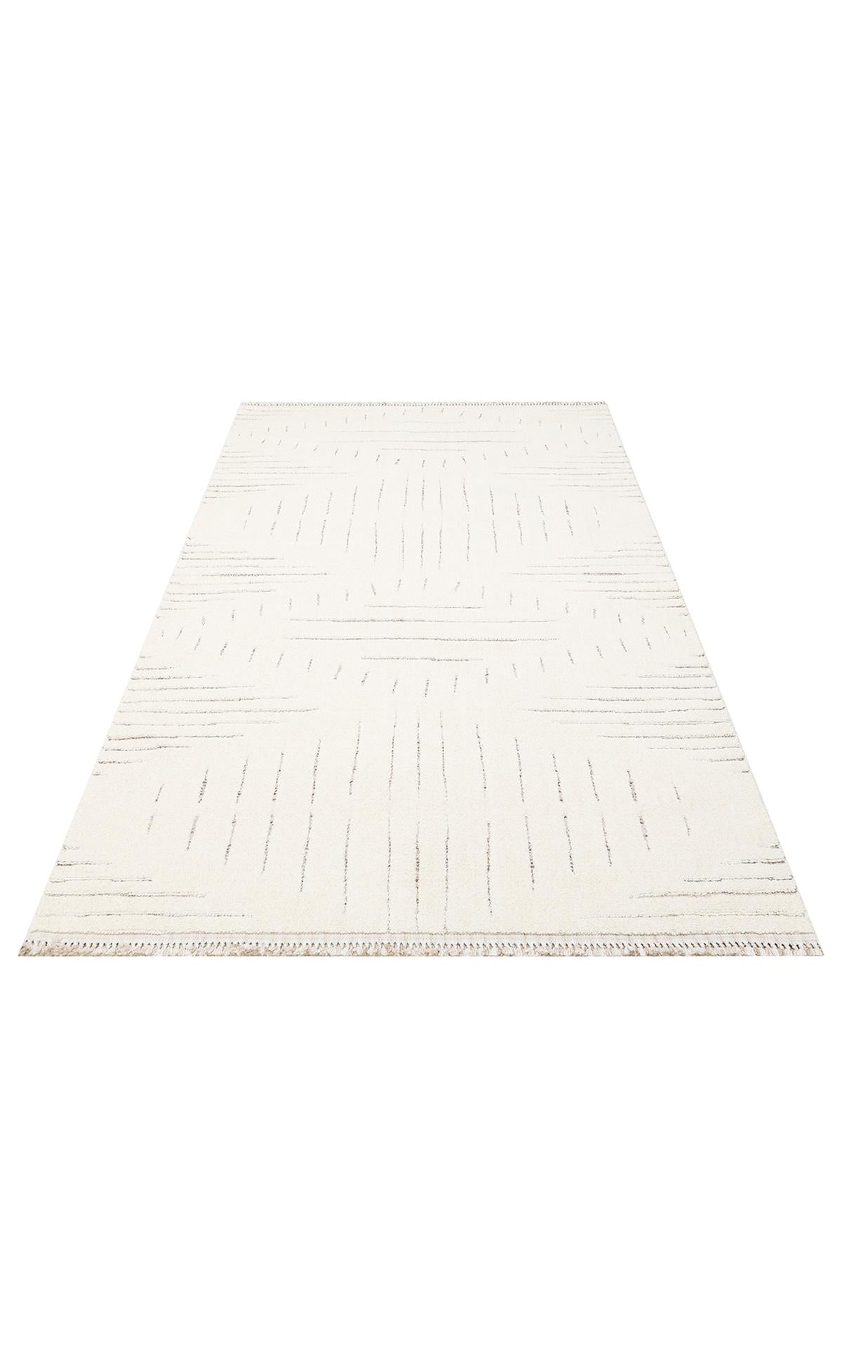 BOHEME BHM 02 WHITE BLACK  Kolay Kullanımlı Yumuşak Dokulu Modern İskandinav Halı